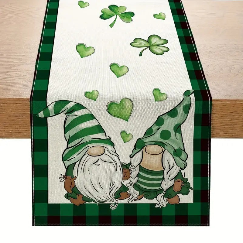 Shengpa Festival Table Runner Linen Printed Tablecloth Home, st patricks day decorations, st patricks day decor, st patrick's day decorations, st patrick day decorations, Irish Décor, irish ornaments, Decognomes, St. Patrick's Day Party Supplies, St. Patrick's Day Decorations: Shamrock, Irish & Leprechaun, St Patrick's Day Decorations table cloth