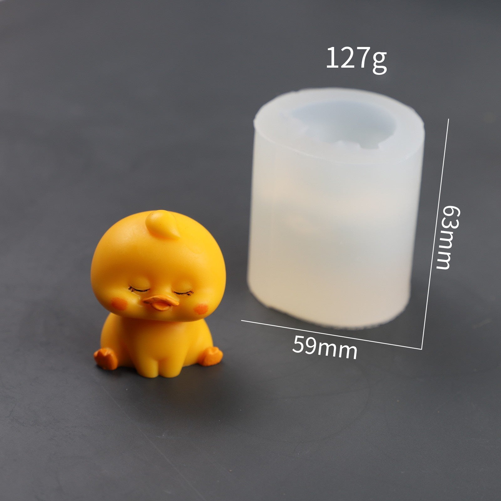 Three-dimensional Small Yellow Duck Aromatherapy Gypsum Candle Silicone Mold DIY Crystal Glue Resin