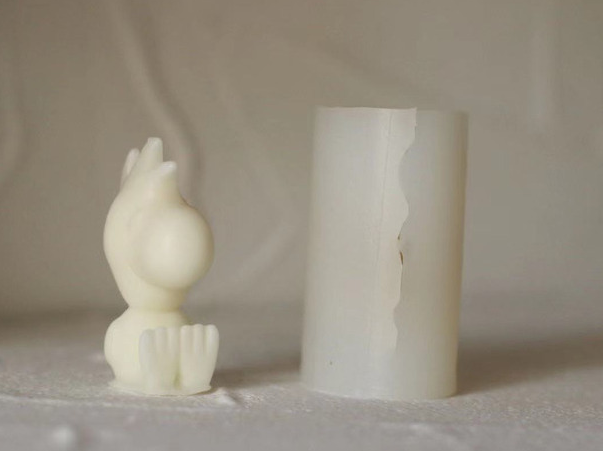 Ins Wind Cartoon Little White Dog Bird Scented Candle Handmade Material Silicone Mold, Geometric candle molds, Abstract candle molds, DIY candle making molds, Silicone candle molds