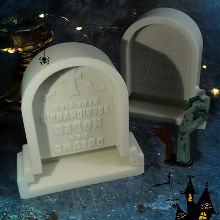 Halloween Tombstone Shape Aroma Plaster Flip Sugar Silicone Mold, Silicone candle molds, Christmas tree candle molds, Halloween pumpkin candle molds, Easter egg candle molds, Animal candle molds, Sea creature candle molds, Fruit candle molds, Geometric candle molds, Abstract candle molds, DIY candle making molds,