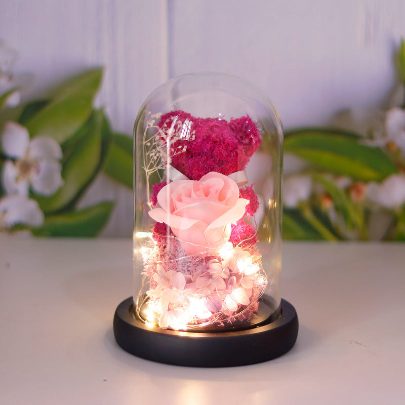 Eternal Preserved Rose Flower Gift Box Teddy Bear With Lights, valentines day, shop valentine's day deals, valentines, valentine's day gifts, valentine day, valentines day gifts, valentines day decor, Decognomes,  valentine decoration, valentines day decoratio, valentine decor, valentines decor, valentines decorations
