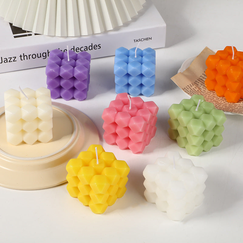 Cube Aromatherapy Candle Home Table Decoration, Geometric candle molds, Abstract candle molds, DIY candle making molds, Decognomes, Silicone candle molds, Candle Molds, Aromatherapy Candles, Scented Candle, 