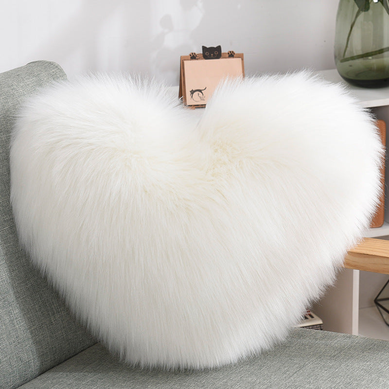 Throw Pillows Heart Shape Long Plush Fluffy Shaggy Cushion Cover Sofa Cushions Decorative Pillow Covers Pillowcase White, valentines day, shop valentine's day deals, valentines, valentine's day gifts, valentine day, valentines day gifts, valentines day decor, Decognomes,  valentine decoration, valentines day decoratio, valentine decor, valentines decor, valentines decorations
