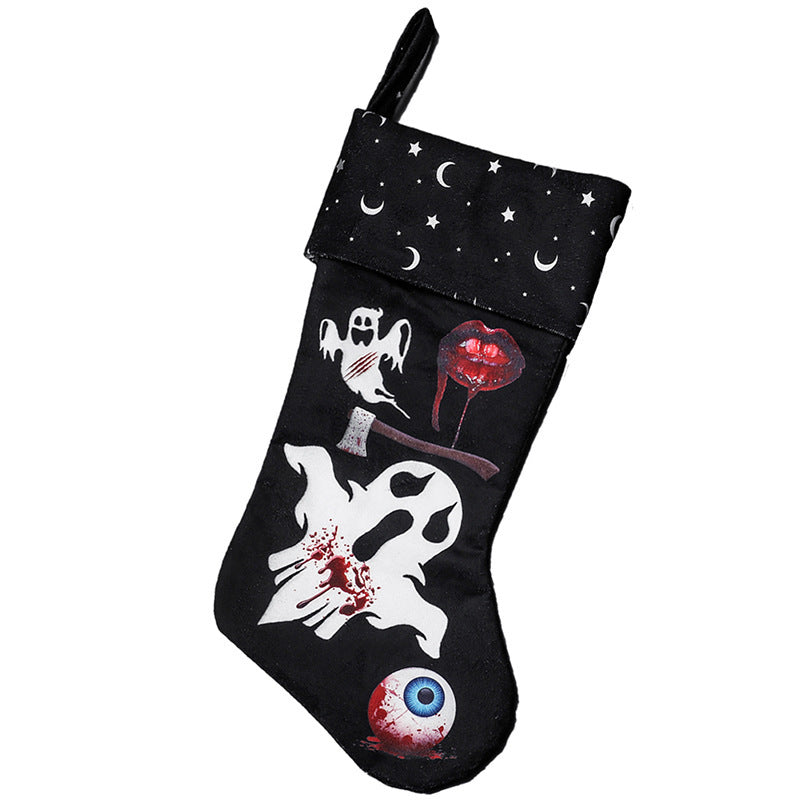 Halloween Print Socks Pendant Horror Scene Decoration