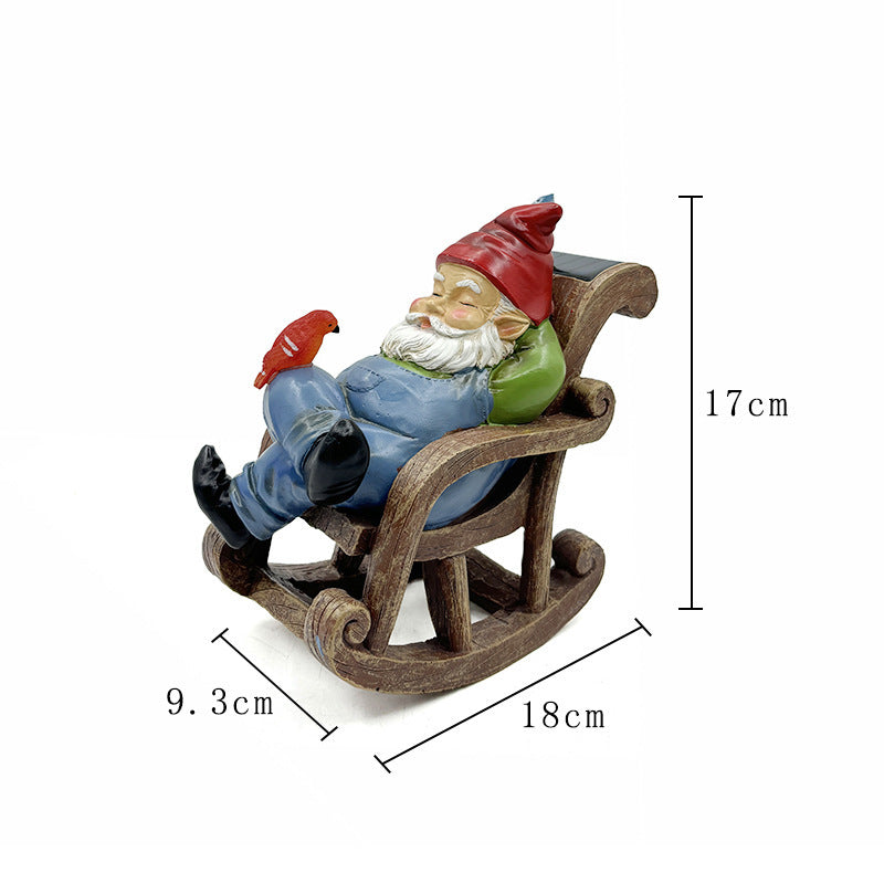 Rocking Chair Statue Decoration Solar Energy