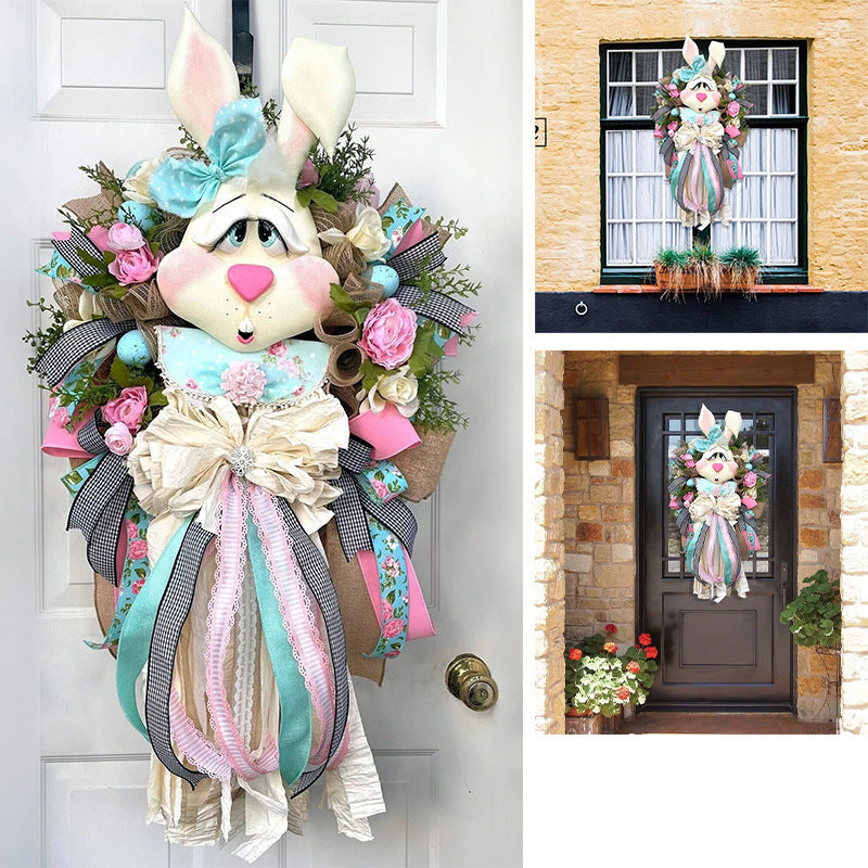 Easter Bunny Wreath Decoration, Rabbit Wreath, easter decorations, Easter Decor, easter table decor, outdoor easter decorations, shop easter, Decognomes, Spring Decorations