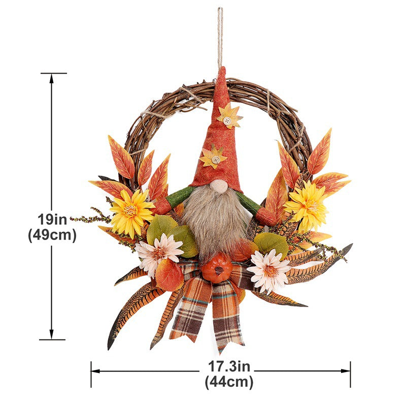 Thanksgiving Nordic Harvest Festival Faceless Elderly Doll Decoration Garland