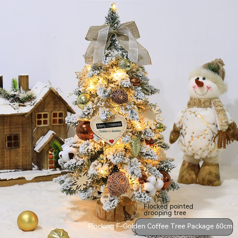 Flocking Small Mini PVC Pointed Christmas Tree Decorations