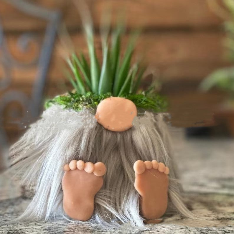Magic Gnome With Feet Clay Pots