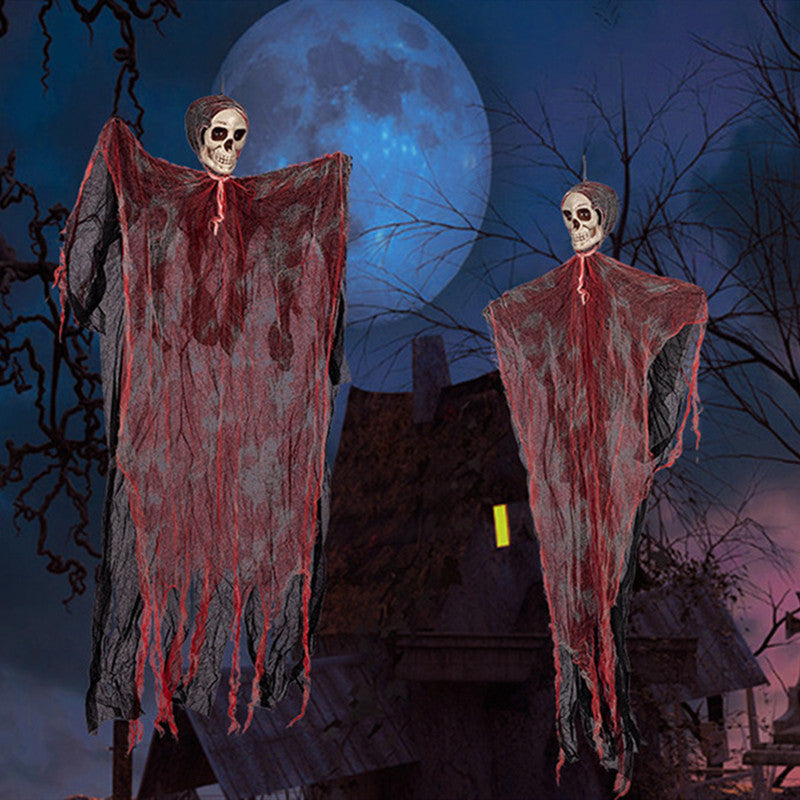 Halloween Hanging Ghost Pendant Dyed Blood Horror Skull Pendants For Halloween Party Patio Lawn Window House Decoration, Halloween decorations items, Halloween masks, Halloween props, Halloween animatronics, Halloween inflatables, Halloween lights, Halloween fog machines, Halloween spider webs, Halloween lanterns, Halloween banners, Halloween streamers, Halloween tableware, Halloween centerpieces, Halloween party favors, Halloween yard stakes, Halloween tombstones, Halloween candles, Halloween wreaths, 