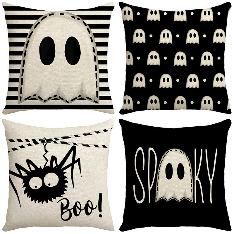 Halloween Pillow Cover Living Room Single-sided Linen