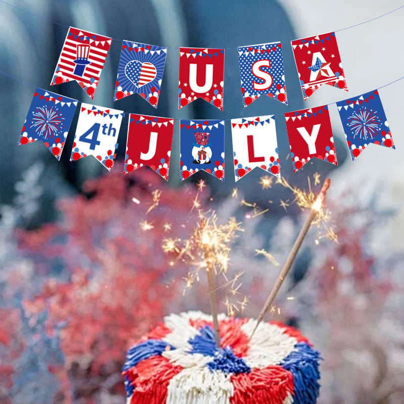 Hanging Flag Garden Banner National Day Party Decoration Supplies Venue Layout Props, 4th of July decorations, American flag decorations, Patriotic decorations, Red, white and blue decorations, July 4th wreaths, July 4th garlands, July 4th centerpieces, Fireworks decorations, July 4th banners, July 4th streamers, July 4th balloons, July 4th table runners, July 4th tablecloths, July 4th lights, July 4th outdoor decorations, Patriotic yard stakes, Patriotic inflatables, Patriotic door wreaths, Patriotic