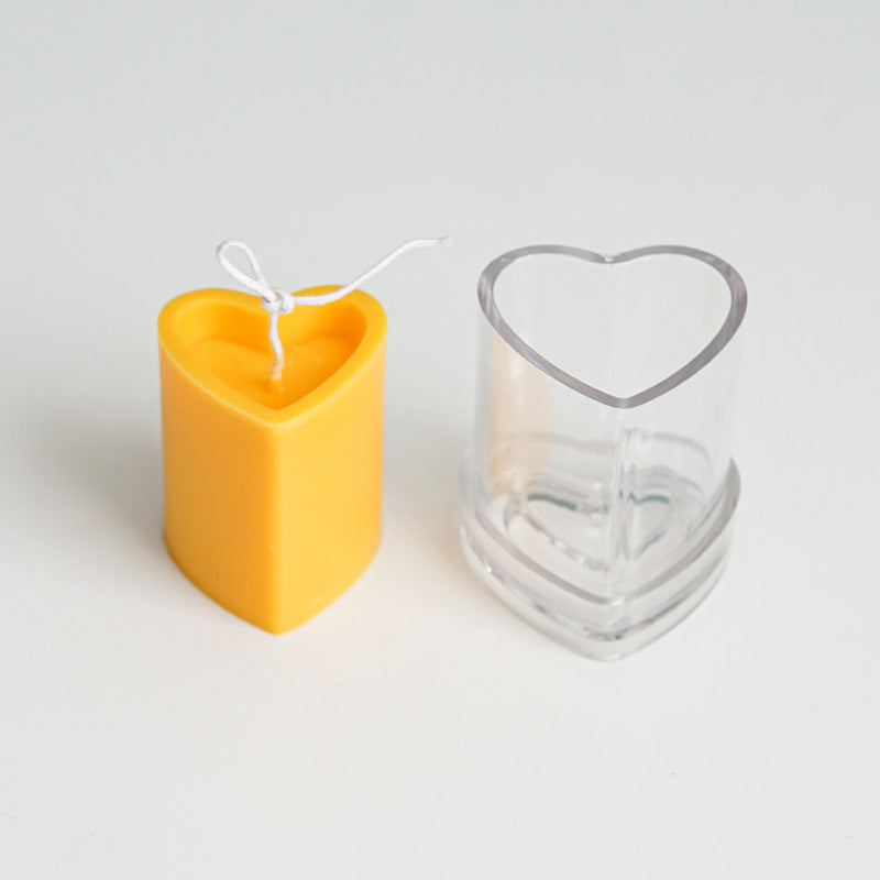 Concave Top Love Candle Mould Plastic Acrylic, Geometric candle molds, Abstract candle molds, DIY candle making molds, Silicone candle molds,