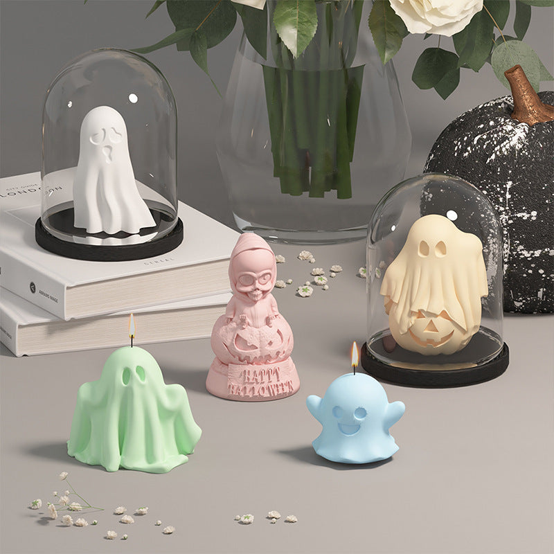 Cute Ghost Molded Silicone Halloween Decoration Diy, Pumpkin lanterns, Jack o Lanterns, Halloween Lights, Halloween Decoration Ornaments, Halloween inflatables, carved pumpkins, Halloween wreaths, Halloween Candles.