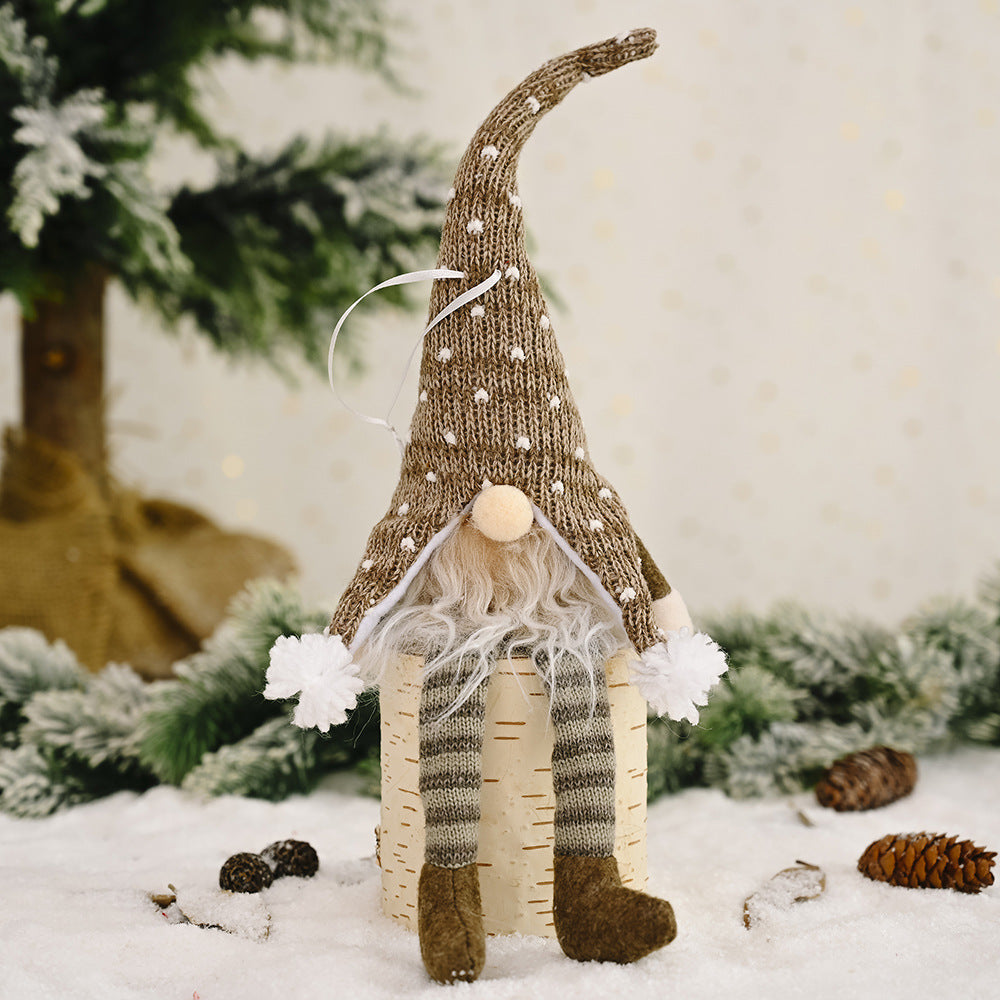 Christmas Decoration Supplies Forest Elderly Hanging Leg Pendant With Light Creative New Faceless Doll Ornaments