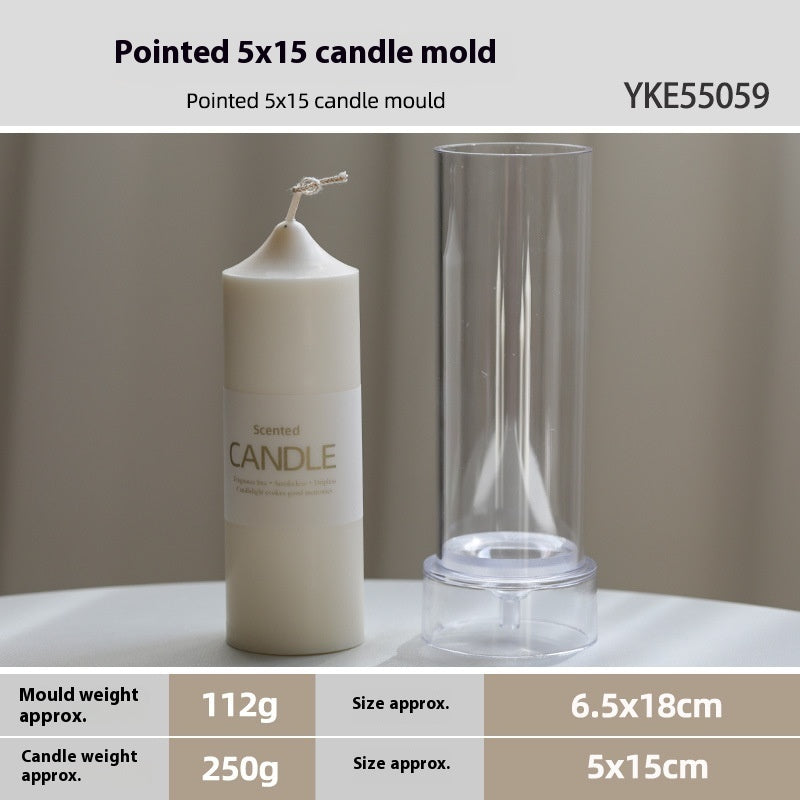 Cylindrical Candle Transparent Pointed Mold