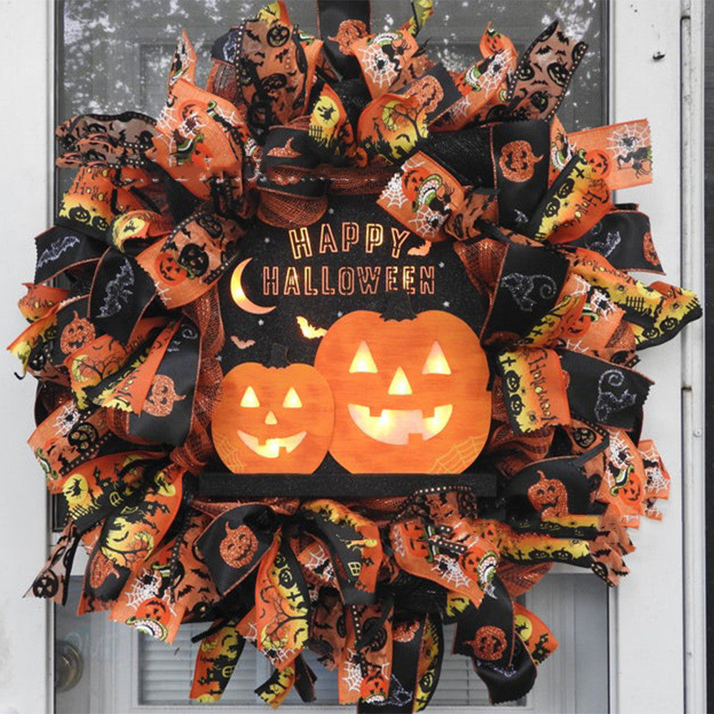 Simulation Wreath Garland Scene Decoration Pumpkin Black Cat