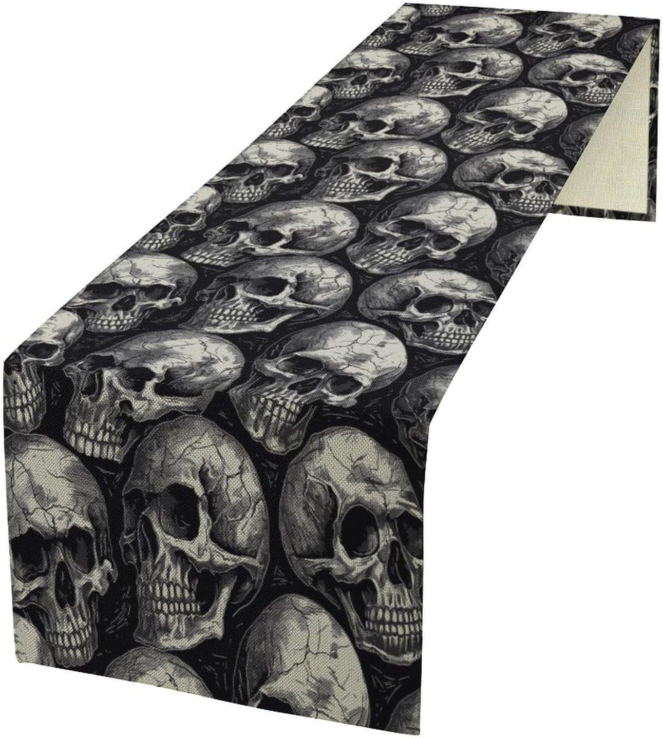 Halloween Skull Pumpkin Ghost Spider Kitchen Table Runner Indoor Outdoor Family Party