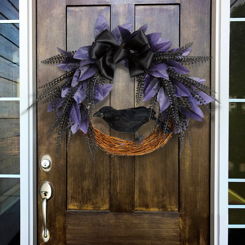 Halloween Bowknot Crow Garland Door Hanging