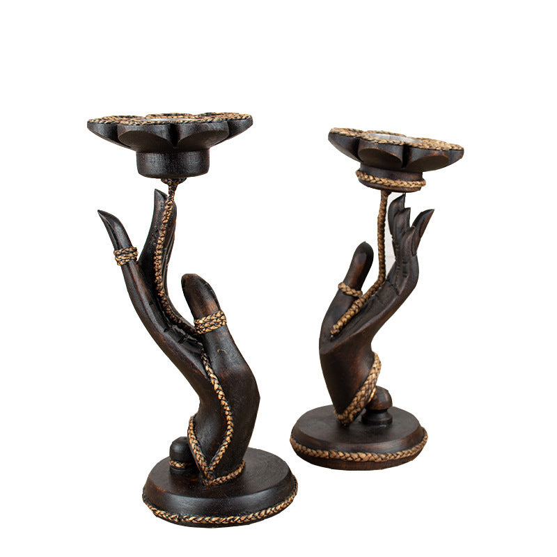 Solid Wood Creative Living Room Restaurant Hotel Bergamot Candle Holder, candle holder, candle stick holder, glass candle holder, iron candle holder, wicker candle holder 2 piece set, candle holders, candlesticks, candle sticks, Luxury candles holders, taper candle holders, candlestick holder, Wooden Candlestick Candle Holder, Metal Candle Holders