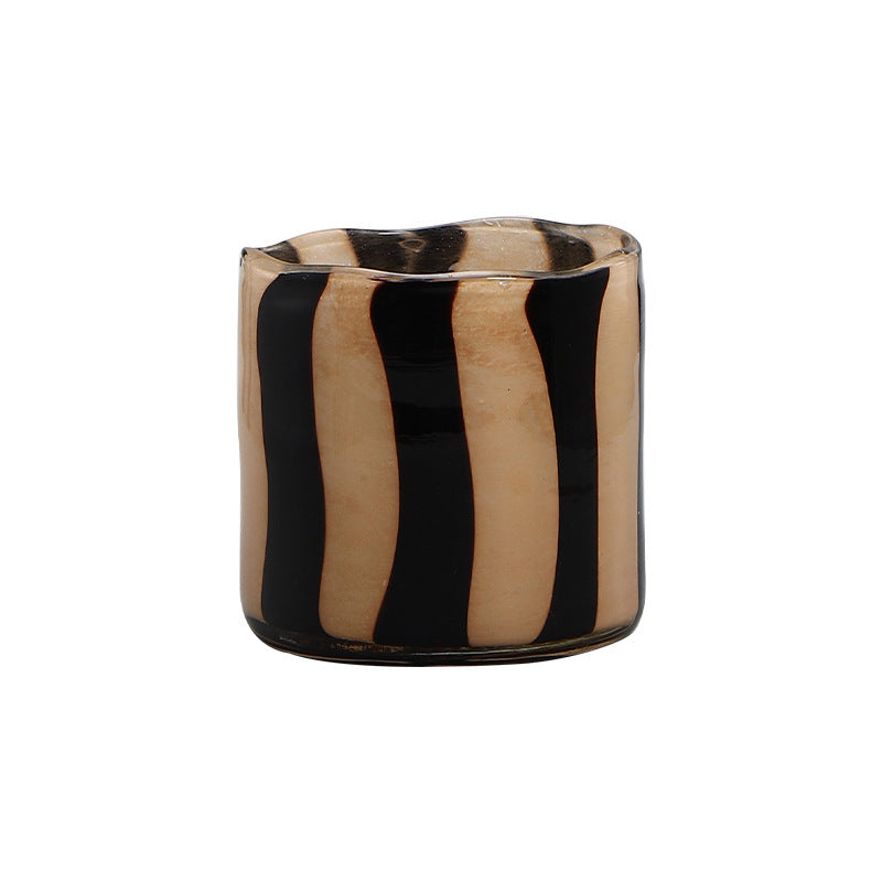 Zebra Pattern Glass Candlestick Aromatherapy Candle