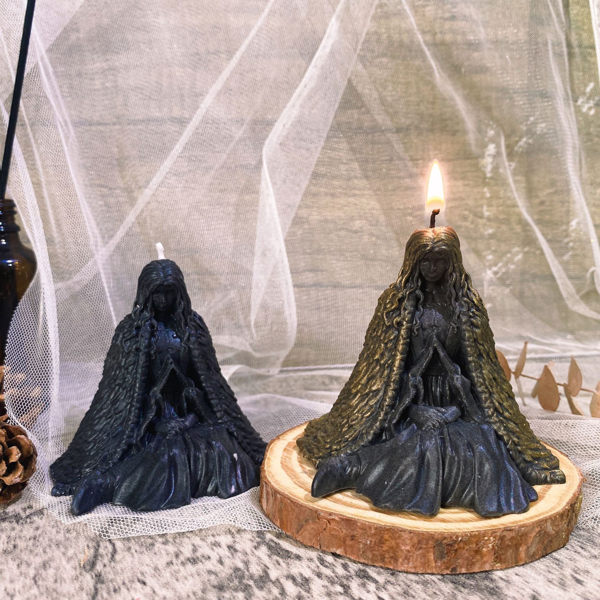 European Ghost Wizard Candle Holder, Have Pumpkin lanterns, Jack o Lanterns, Halloween Lights, Halloween Decoration Ornaments, Halloween inflatables, carved pumpkins, Halloween wreaths, Halloween Candles.