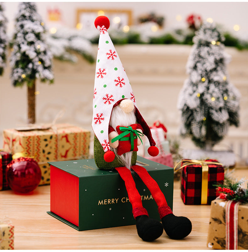 Christmas Decorations Striped Pointed Hat Doll