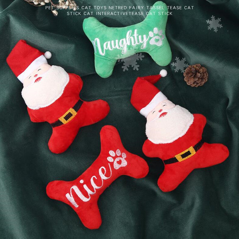 Christmas Dog Plush Sounding Puppy Toy Santa Claus Decorations