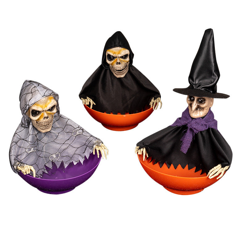 Halloween Electric Fruit Plate Ghost Party Layout Props