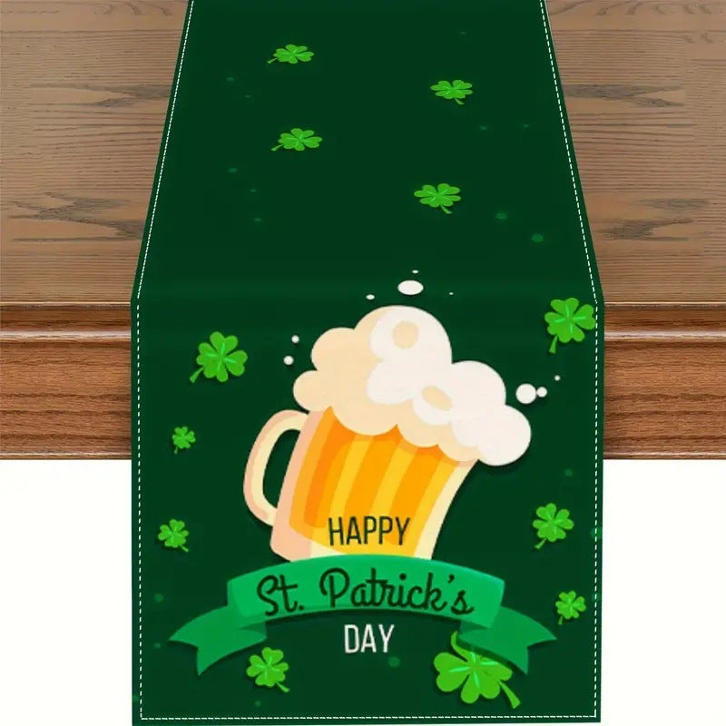 Shengpa Festival Table Runner Linen Printed Tablecloth Home, st patricks day decorations, st patricks day decor, st patrick's day decorations, st patrick day decorations, Irish Décor, irish ornaments, Decognomes, St. Patrick's Day Party Supplies, St. Patrick's Day Decorations: Shamrock, Irish & Leprechaun, St Patrick's Day Decorations table cloth