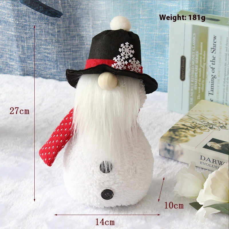 Hooded Christmas Snowman Old Man Doll