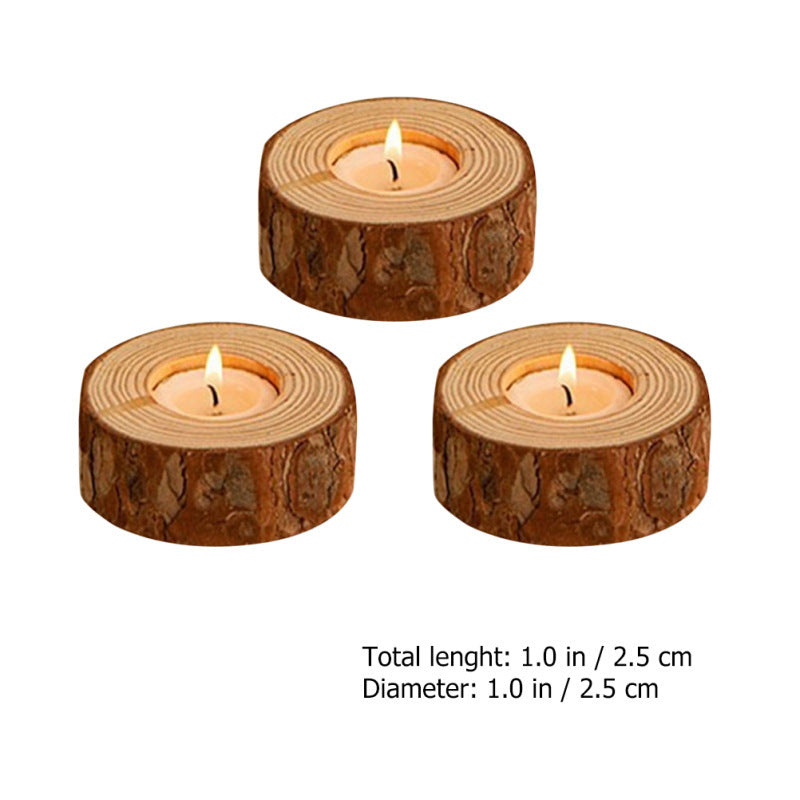 Simple Modern Pastoral Style Wooden Candle Holder