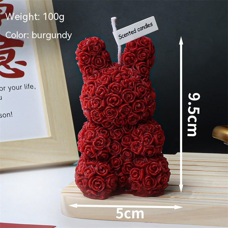 Animal Candle Soy Wax Animal Puppy Rabbit Fragrance, Teddy Bear Candle, Silicone Candle, Silicone Mold Candle