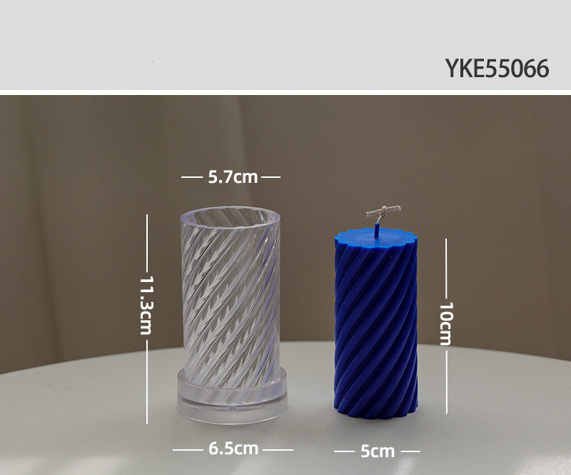 Threaded Cylindrical Candle Mold Klein Blue