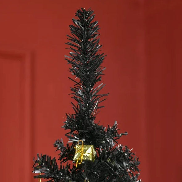 6 Ft Artificial Pencil Halloween Tree, Slim Xmas Tree With 390 Realistic Branch Tips And Plastic Stand, Black, Halloween decorations items, Halloween costumes, Halloween masks, Halloween props, Halloween animatronics, Halloween inflatables, Halloween lights, Halloween fog machines, Halloween spider webs, Halloween lanterns, Halloween banners, Halloween streamers, Halloween tableware, Halloween centerpieces, Halloween party favors, Halloween yard stakes, Halloween tombstones, Halloween candles, Halloween 