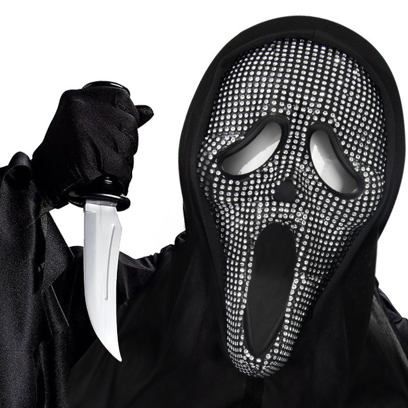 Halloween Diamond Screaming Ghost Face Mask Fancy Dress Ball Props