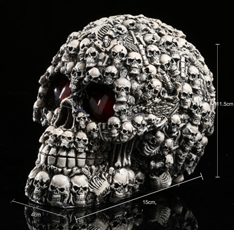 Resin skull led skull decoration for Halloween