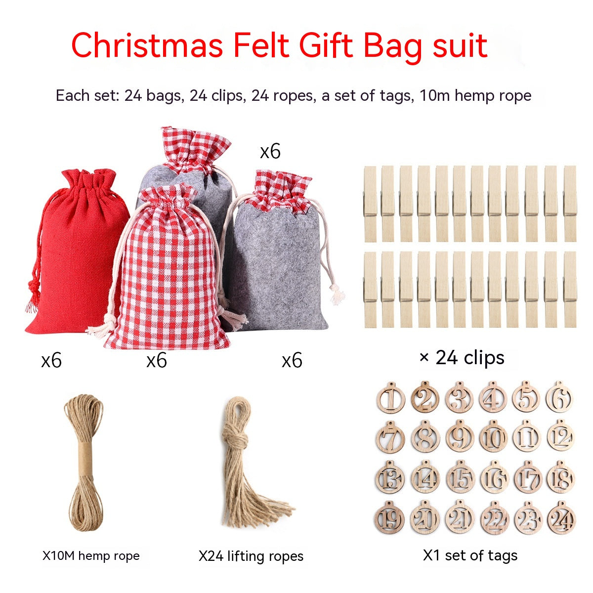 Christmas Felt Cloth Gift Bag Suit