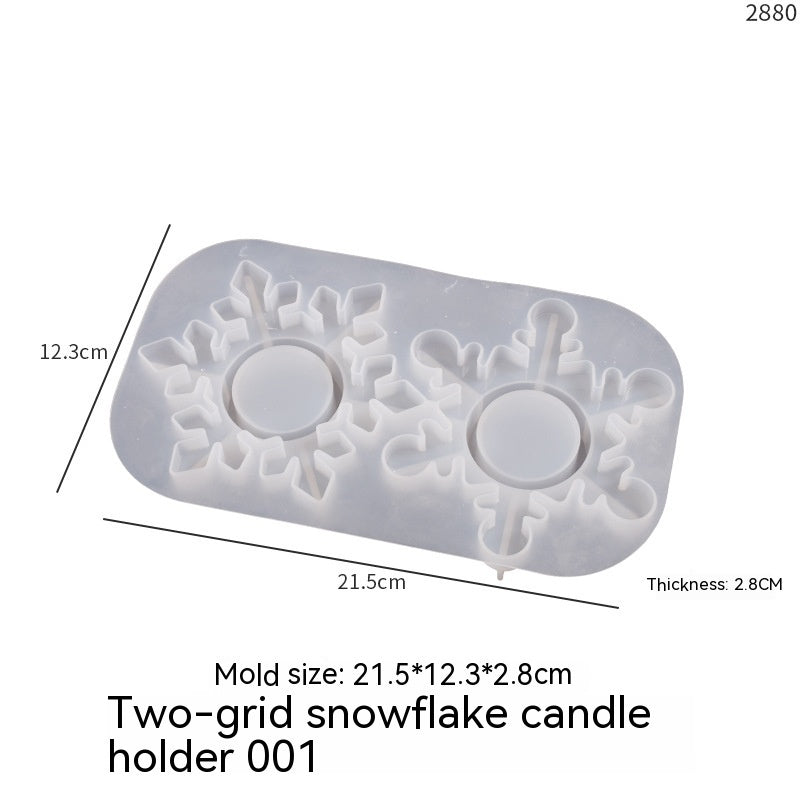 Epoxy Two-in-one Snowflake Aromatherapy Candle Silicone Mold