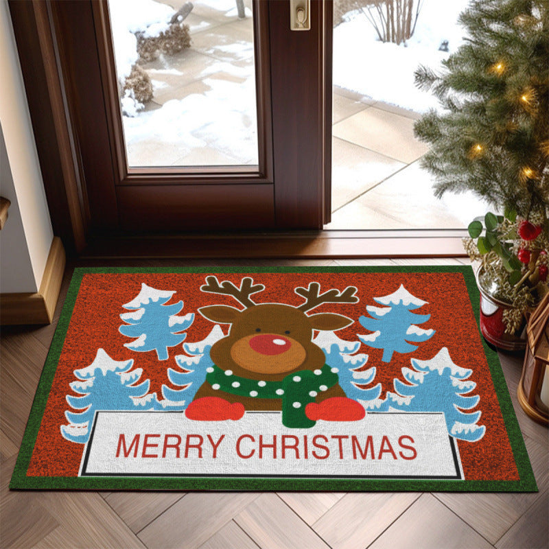 Non-slip Dirt-resistant Cut Christmas Entrance Carpet