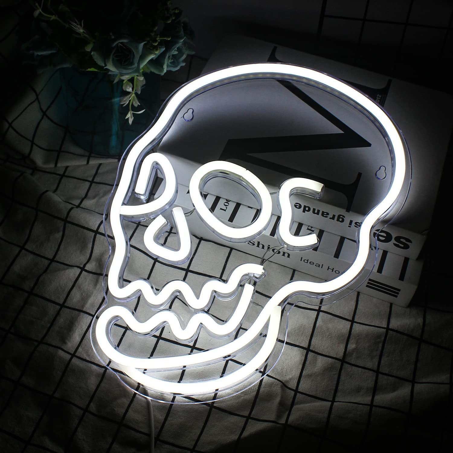 Halloween Decoration LED Neon Skull, Pumpkin lanterns, Jack o Lanterns, Halloween Lights, Halloween Decoration Ornaments, Halloween inflatables, carved pumpkins, Halloween wreaths, Halloween Candles.