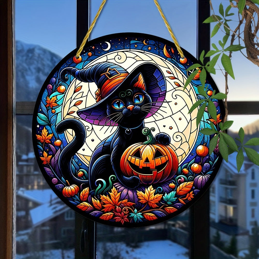 Acrylic Halloween Witch Pendant Color Disc Wall Decorations, Pumpkin lanterns, Jack o Lanterns, Halloween Lights, Halloween Decoration Ornaments, Halloween inflatables, carved pumpkins, Halloween wreaths, Halloween Candles, and animatronics Halloween.
