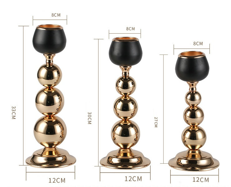 Candle Holder Iron Art Electroplating Spray Paint Black Plus Gold Ornaments, candle holder, candle stick holder, glass candle holder, iron candle holder, wicker candle holder 2 piece set, candle holders, candlesticks, candle sticks, Luxury candles holders, taper candle holders, candlestick holder, Wooden Candlestick Candle Holder, Metal Candle Holders