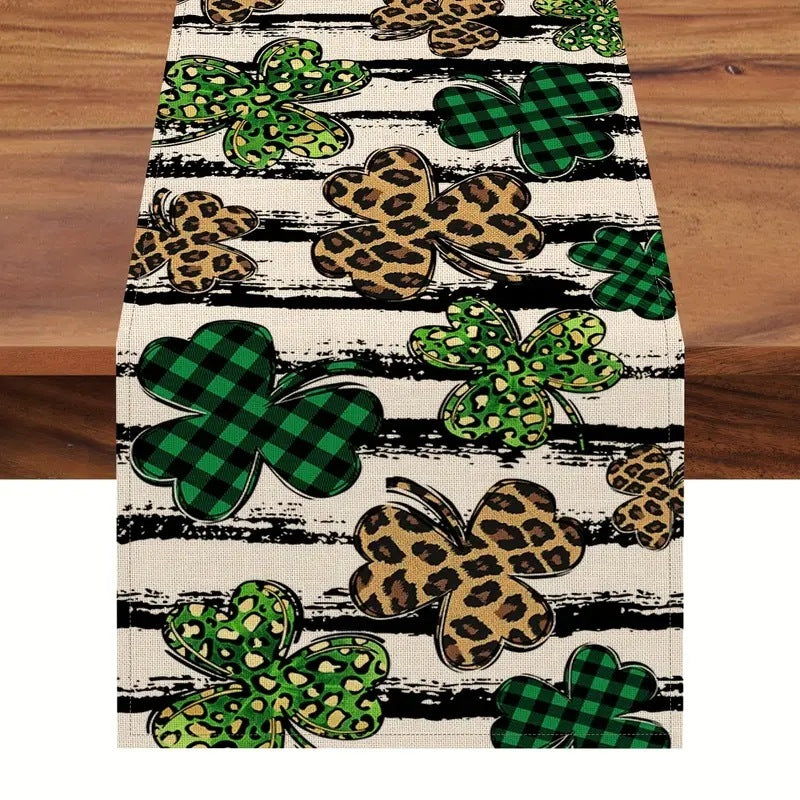 Shengpa Festival Table Runner Linen Printed Tablecloth Home, st patricks day decorations, st patricks day decor, st patrick's day decorations, st patrick day decorations, Irish Décor, irish ornaments, Decognomes, St. Patrick's Day Party Supplies, St. Patrick's Day Decorations: Shamrock, Irish & Leprechaun, St Patrick's Day Decorations table cloth