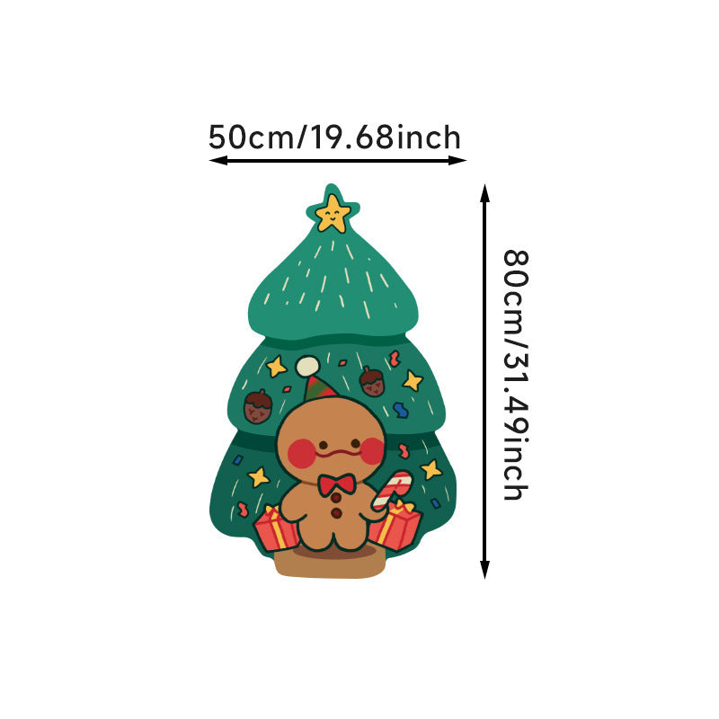 Special-shaped Flannel Christmas Gingerbread Man Carpet Holiday Decoration