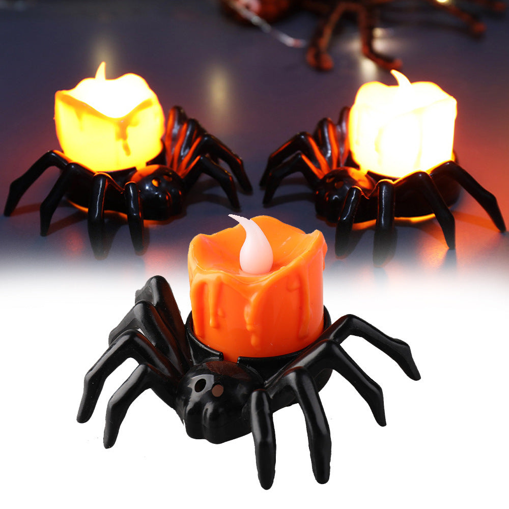 Halloween Festival Atmosphere Creative Halloween Spider Candlestick Ornaments, Halloween decorations items, Halloween masks, Halloween props, Halloween animatronics, Halloween inflatables, Halloween lights, Halloween fog machines, Halloween spider webs, Halloween lanterns, Halloween banners, Halloween streamers, Halloween tableware, Halloween centerpieces, Halloween party favors, Halloween yard stakes, Halloween tombstones, Halloween candles, Halloween wreaths, Halloween garlands
