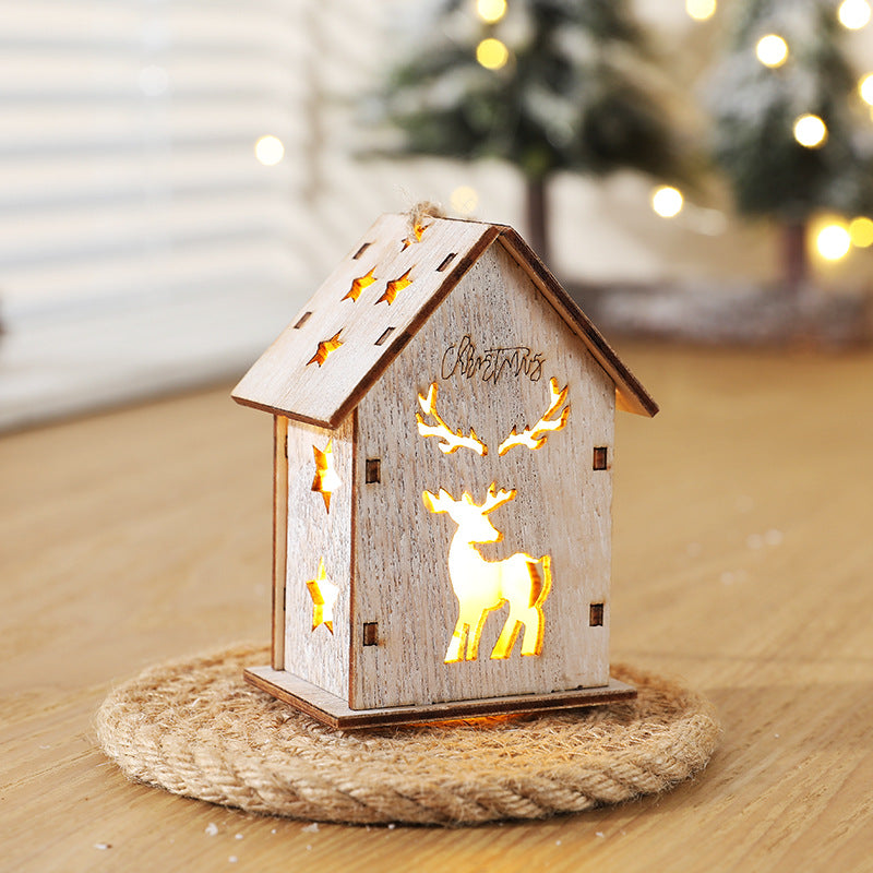 Christmas Decorations Nordic Log Small House Pendant