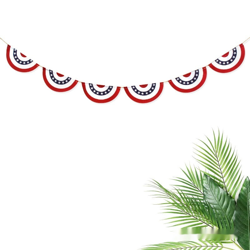 Holiday Party Decoration String Flags Banner Five-pointed Star Semicircle Hanging Flag, 4th of July decorations, American flag decorations, Patriotic decorations, Red, white and blue decorations, July 4th wreaths, July 4th garlands, July 4th centerpieces, Fireworks decorations, July 4th banners, July 4th streamers, July 4th balloons, July 4th table runners, July 4th tablecloths, July 4th lights, July 4th outdoor decorations, Patriotic yard stakes, Patriotic inflatables, Patriotic door wreaths, Patriotic 