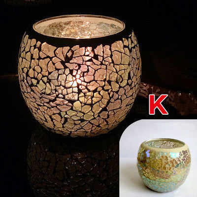 European Glass Mosaic Candle Holder Gift Ornament, candle holder, candle stick holder, glass candle holder, iron candle holder, wicker candle holder 2 piece set, candle holders, candlesticks, candle sticks, Luxury candles holders, taper candle holders, candlestick holder, Wooden Candlestick Candle Holder, Metal Candle Holders