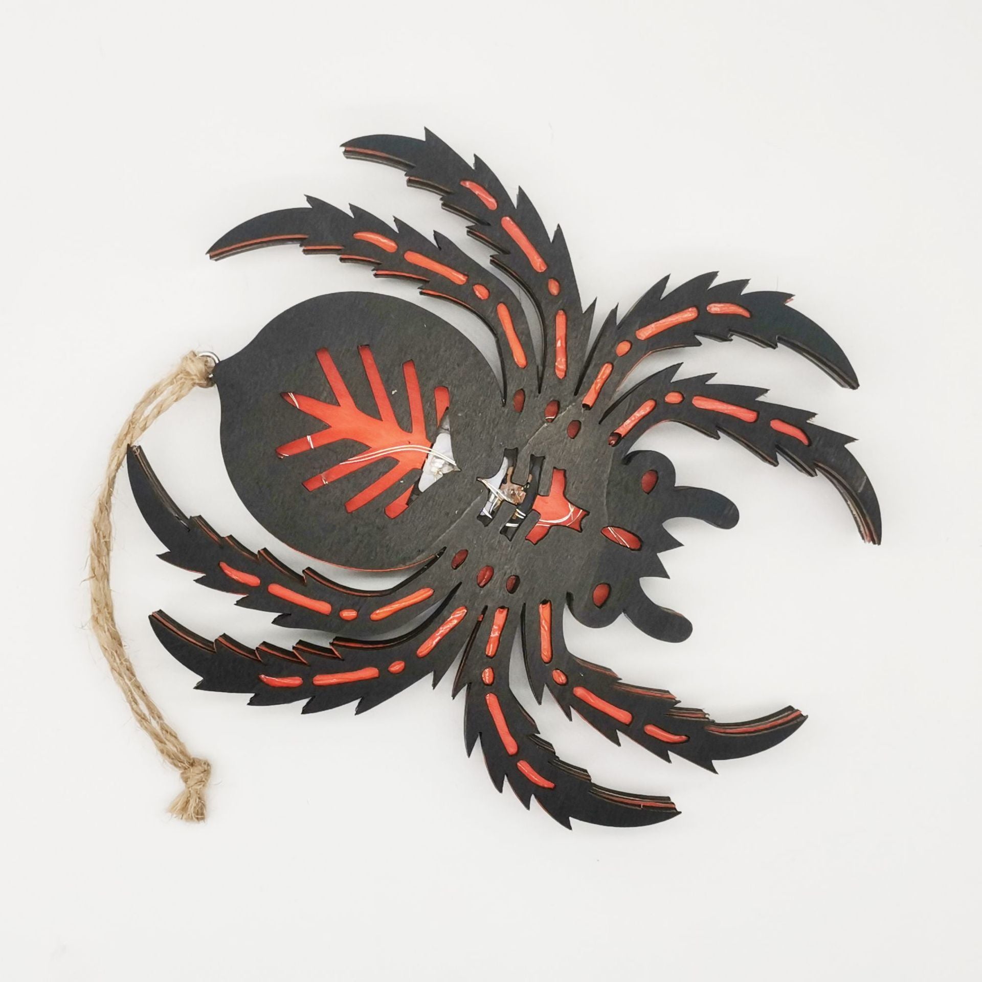 Halloween Wooden Luminescent Spider Lighting Pendant